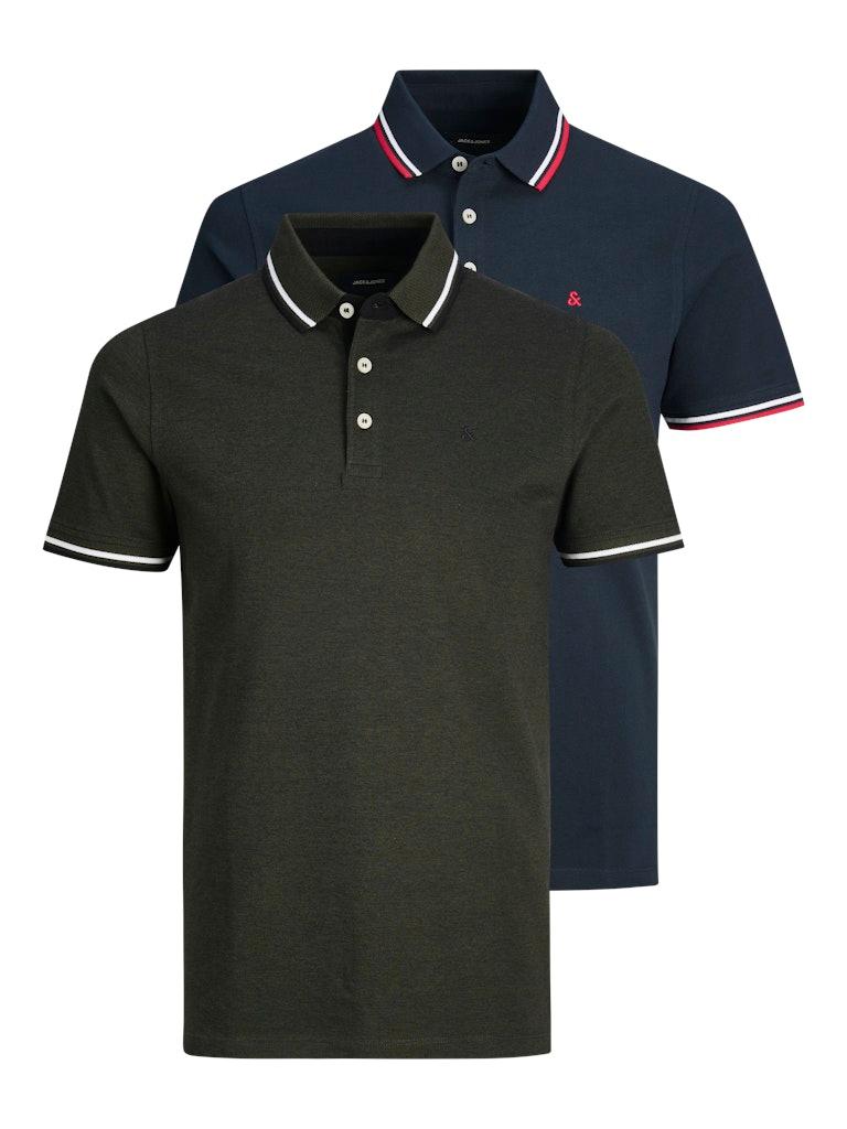 JACK & JONES Set muških majica 12191216, 2 komada, Zelena i teget