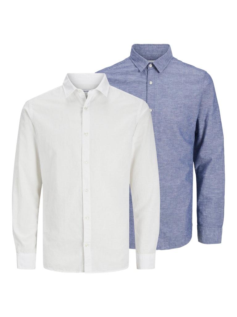 JACK & JONES Set muških košulja 12278074, 2 komada, Bela i plava