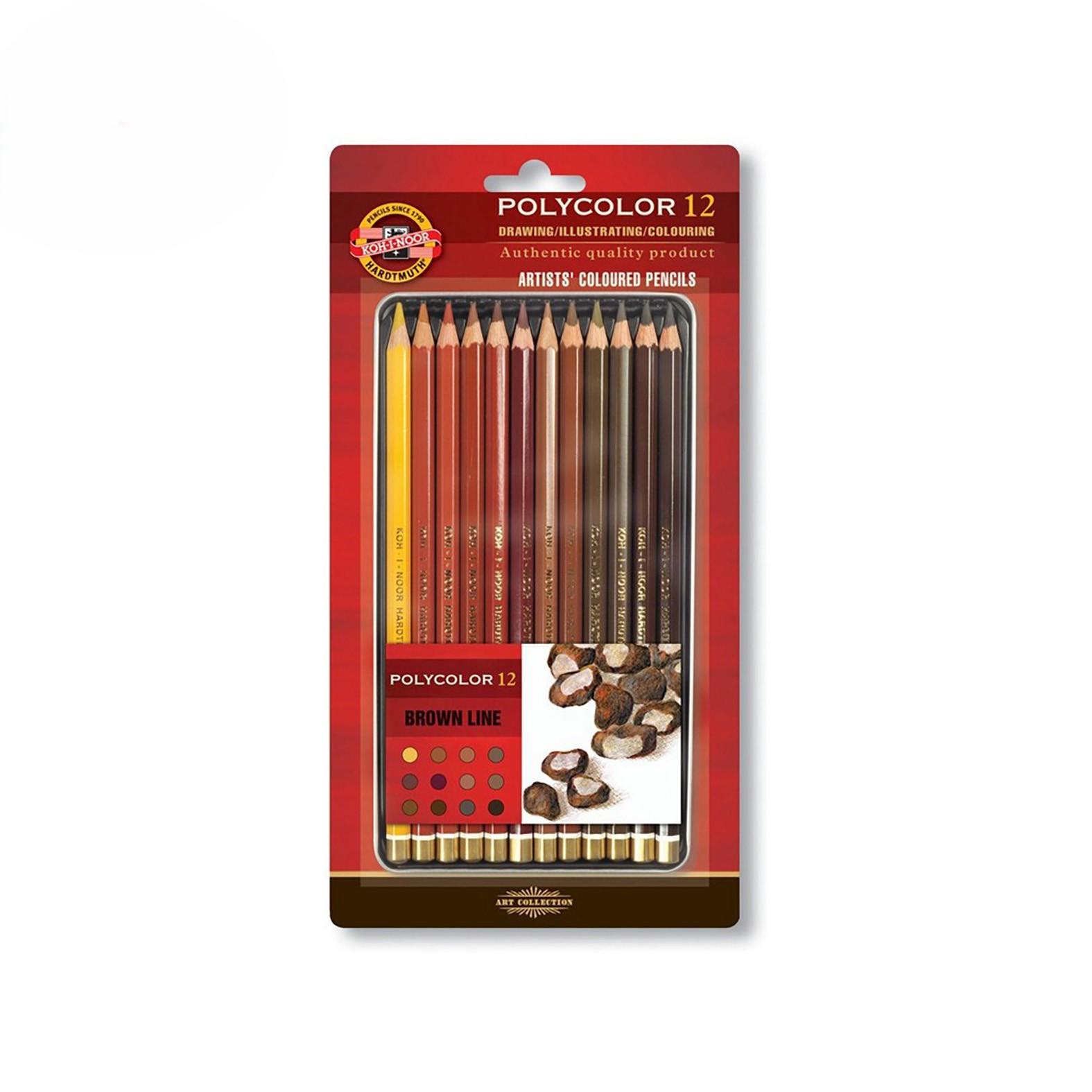 Koh-I-Noor Set drvenih bojica Polycolor 3822, Brown line, 12 komada