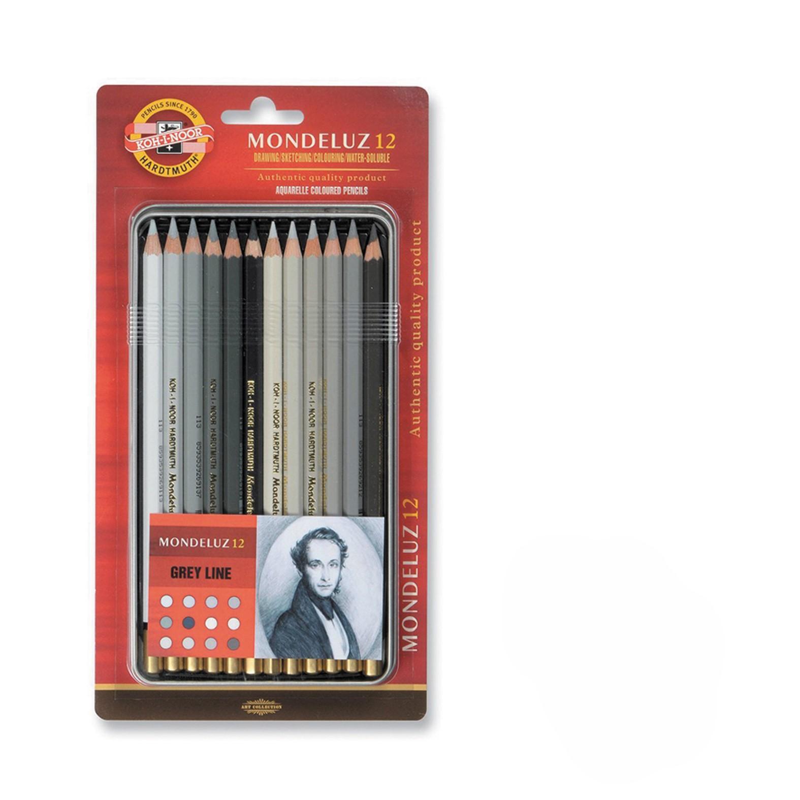 Koh-I-Noor Set drvenih bojica Mondeluz 3722, Gray line, 12 komada