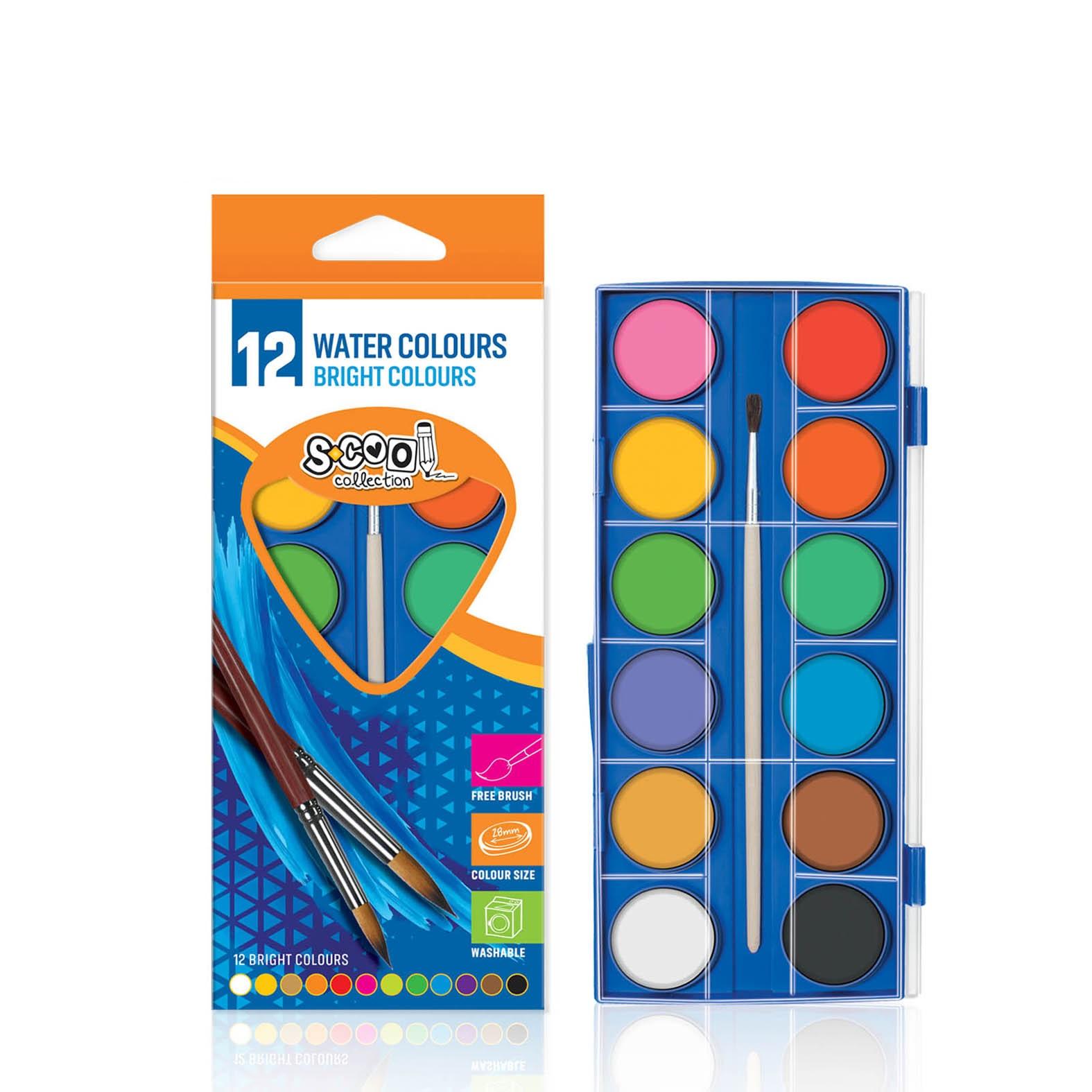 S-Cool Vodene boje Premium SC228, 12 komada