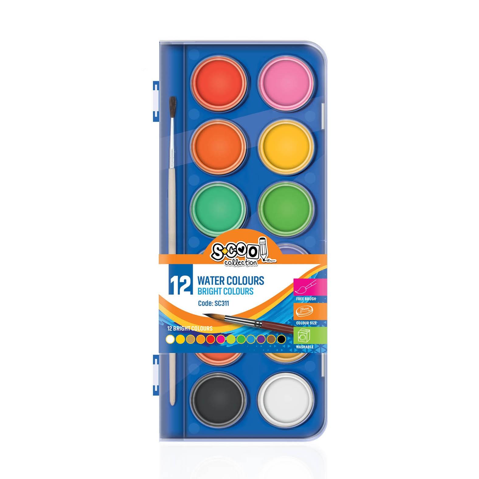 S-Cool Vodene boje SC311, 12 komada, 28mm