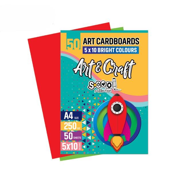 S-Cool Set kartona Art&Craft SC1808, A4, 250g, 50 boja