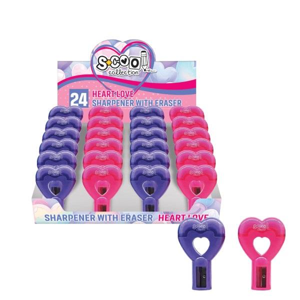 S-Cool Rezač i gumica Heart love SC2723, 24 komada
