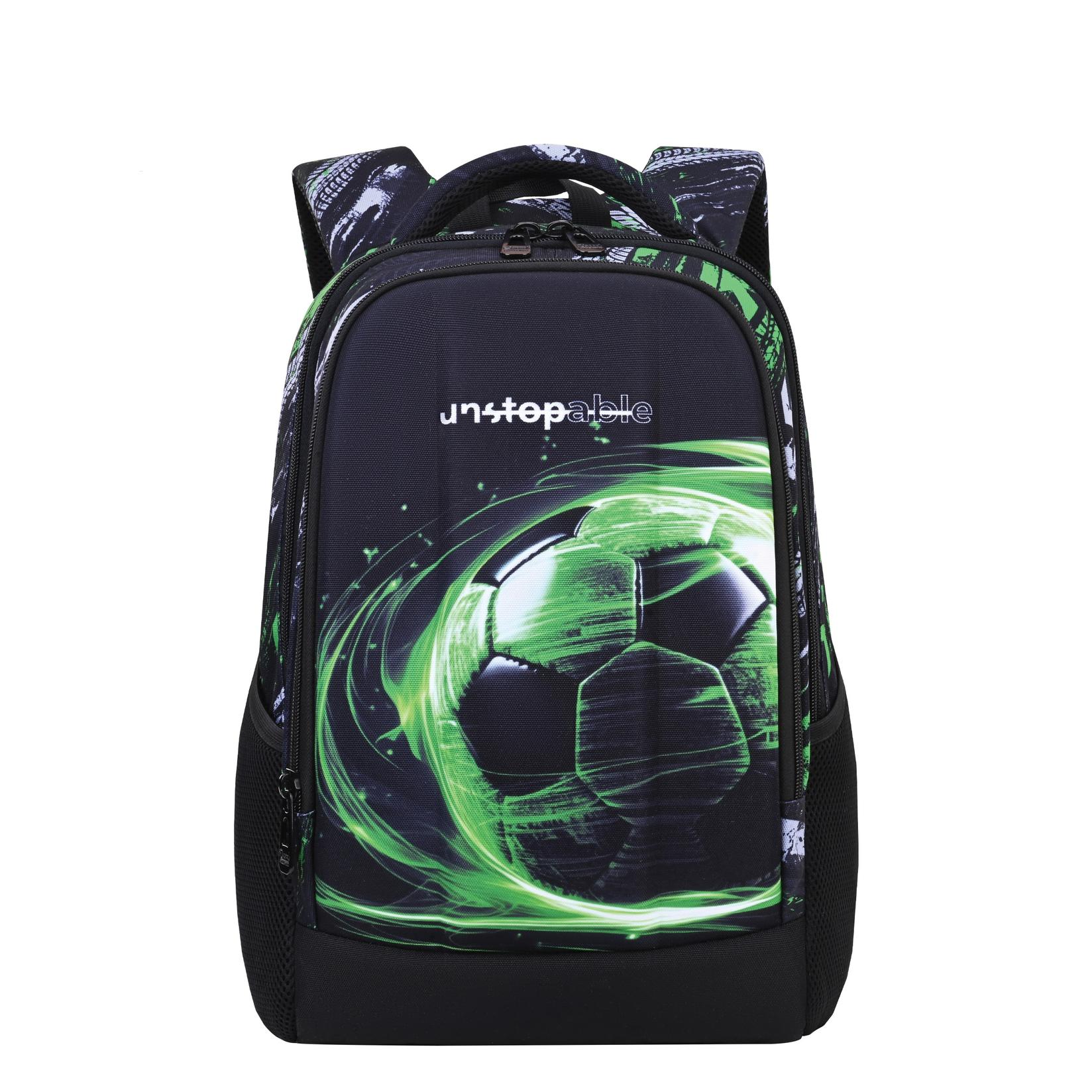 S-Cool Ranac sa ojačanim leđima Green football SC2954, 40x29x14cm, Crno-zeleni