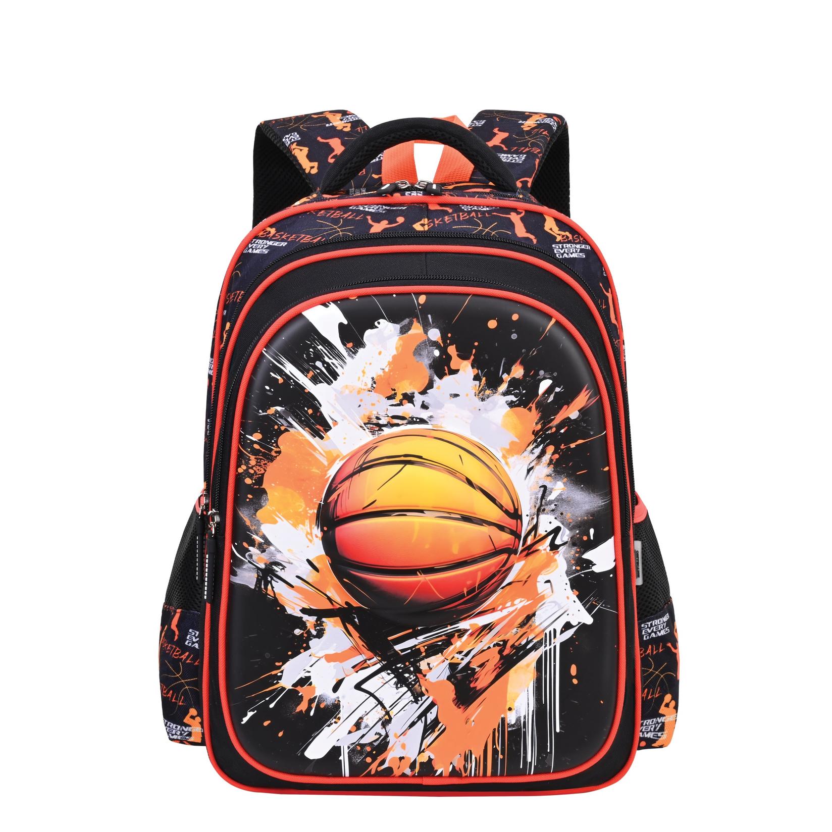 S-Cool Ranac sa ojačanim leđima 3D Eva Basketball SC2997, 42x30x22cm, Crno-narandžasti