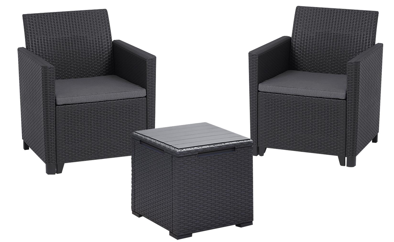 Keter Baštenska garnitura Marie sa box stolom Vigo, grafit