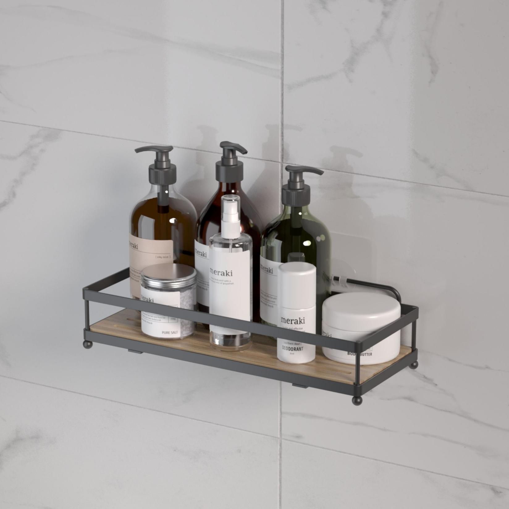 TEKNO-TEL Žičana polica drvo st180, Crna