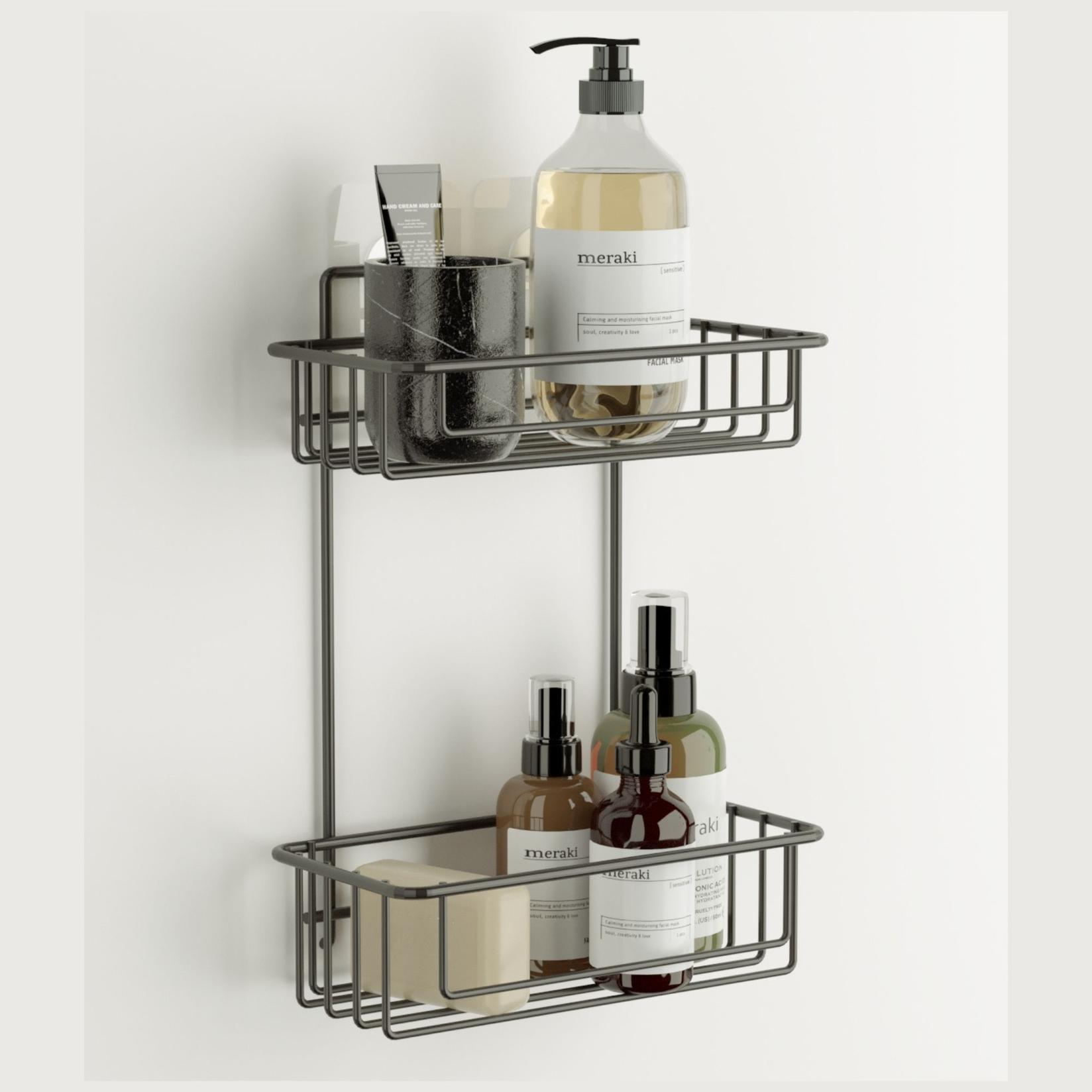 TEKNO-TEL Žičana polica za kupatilo st256, Crna