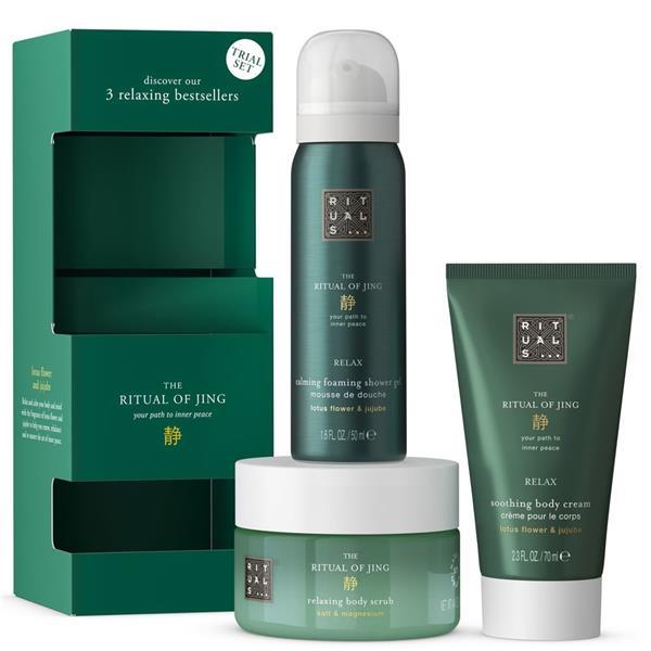 RITUALS Jing Set Piling za telo 125 g + krema za telo 70 ml + gel za tuširanje 50 ml