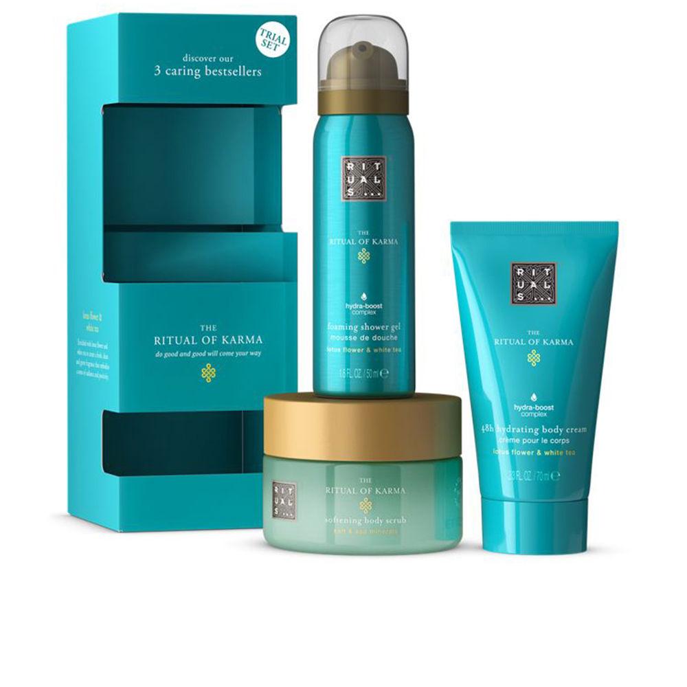 RITUALS Karma 48H Set Hydrating Krema za telo 70 ml + gel za tuširanje 50 ml + piling za telo 125 g