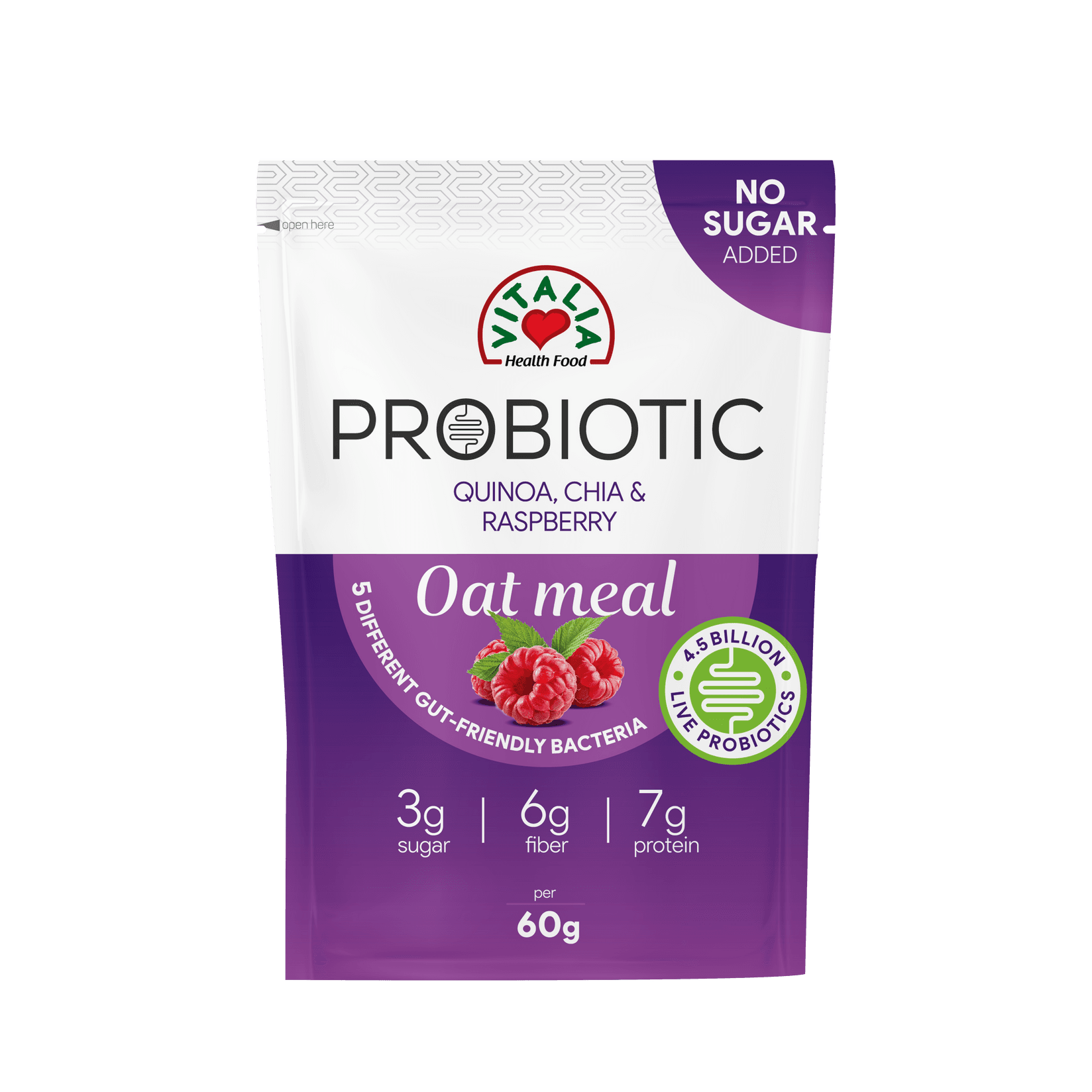 Vitalia Probiotic Ovsena kaša, Kinoa, malina i čia, 60g