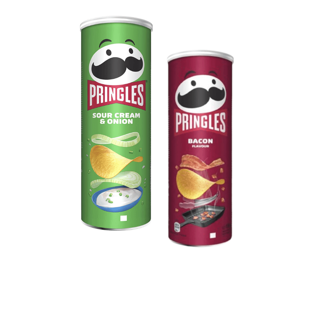 Pringles Čips Pavlaka i luk, 165g+Pringles Čips, Slanina, 165g