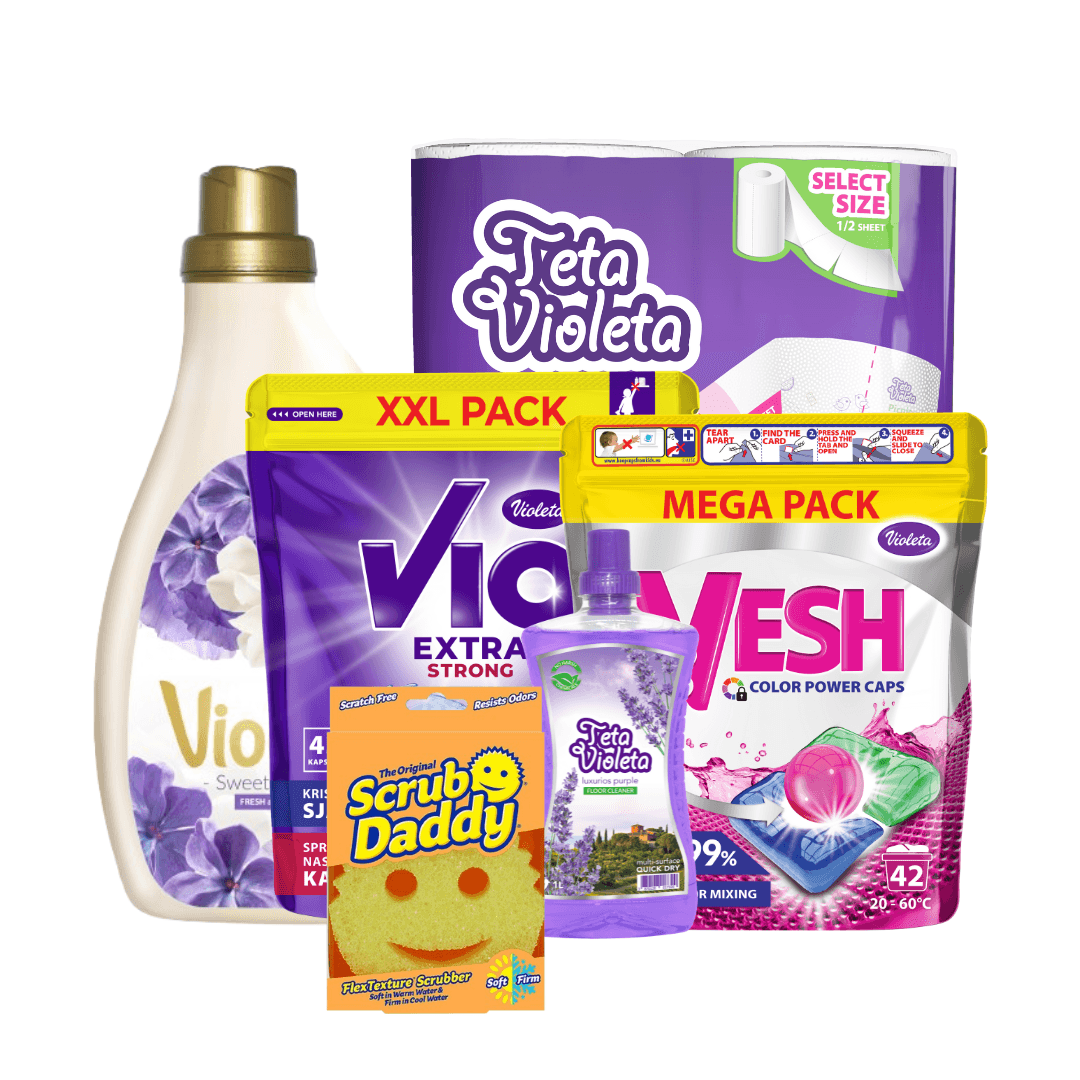 Violeta Paket za održavanje doma, 5 proizvoda + Sunđer Scrubb Daddy