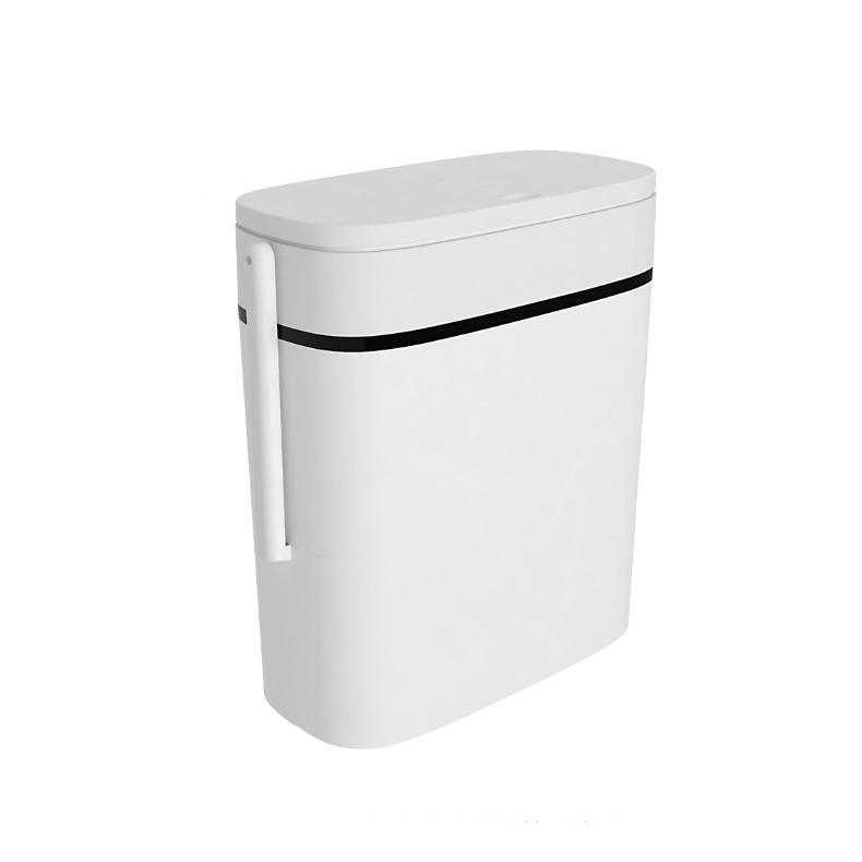 Toaletna kanta sa četkom i prekrivenom korpom, 2u1, Bela