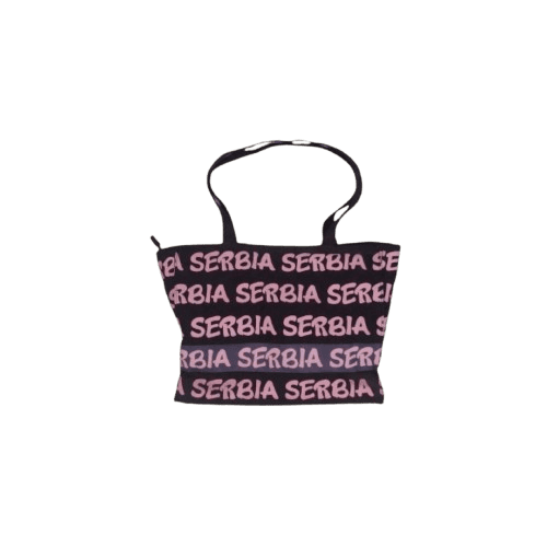 Serbian Ženska univerzalna torba Lila Serbia, 38x30 cm, Crna