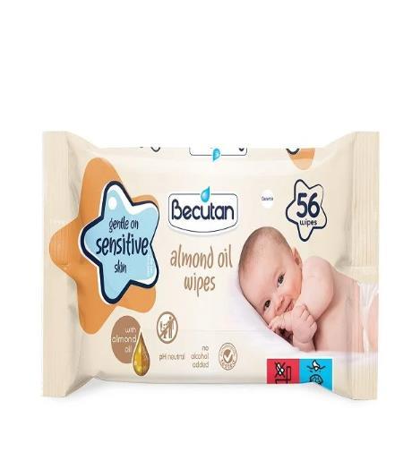 Becutan Vlažne maramice, Bademovo ulje, 56 kom