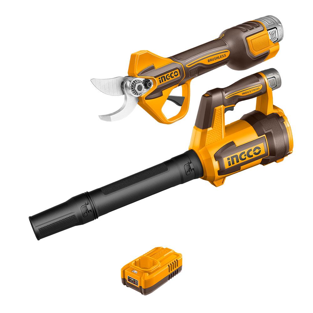 Ingco Aku set, duvač, makaze za orezivanje COSLI250385E, 16 V