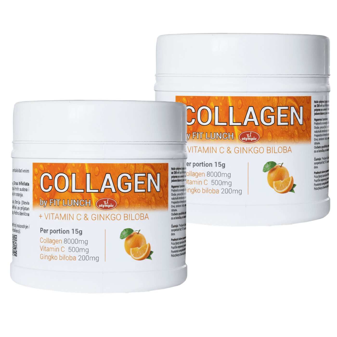 Olympic Kolagen + Vitamin C&Gingko Biloba, Ukus pomorandže, 450 g, 2 komada