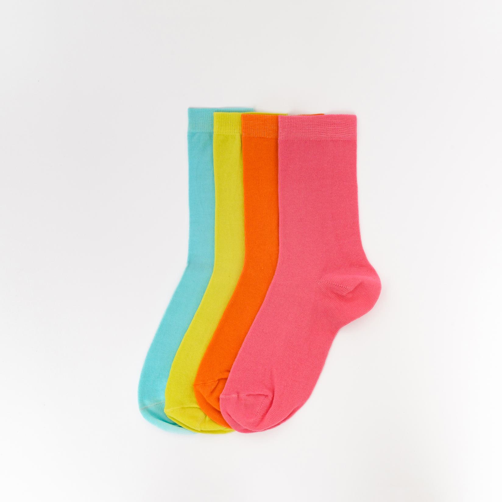 BOX SOCKS Čarape za devojčice 4/1 plave, žute, narandžaste i roze