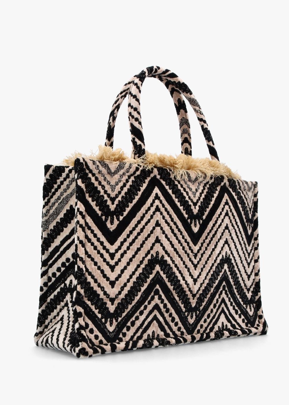 Sorena Handmade Ženska velika tote torba Koufonisi, Krem-crna