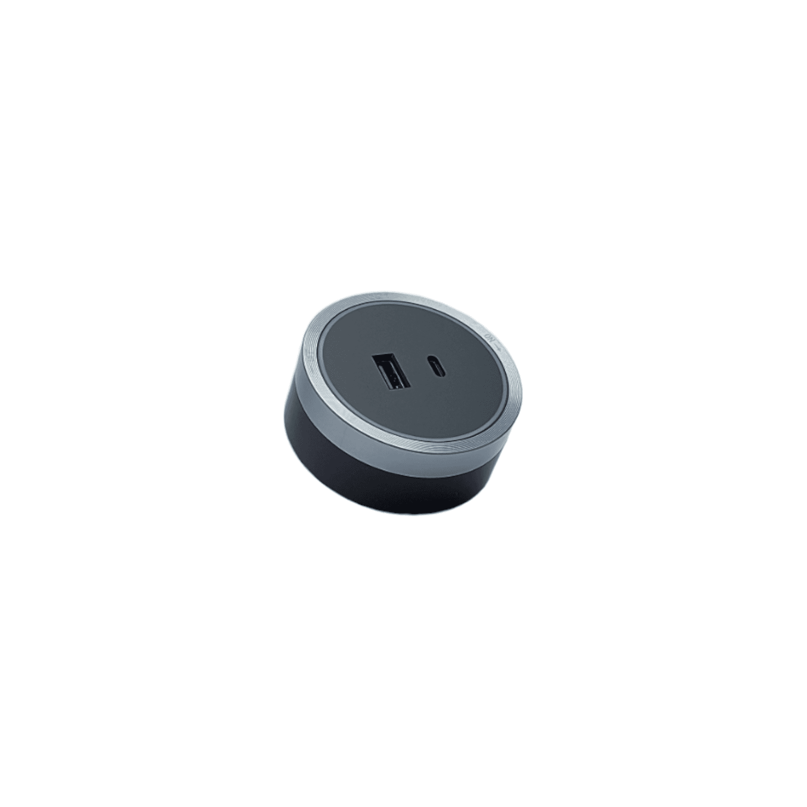 Souris USB A+C Fast Charger, LED ambijentalni prsten, Crno-sivi