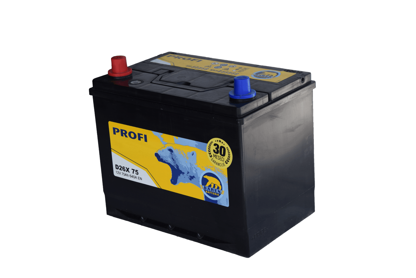 BAREN Akumulator 12V 75Ah L+AZIJA PROFI 640A/En