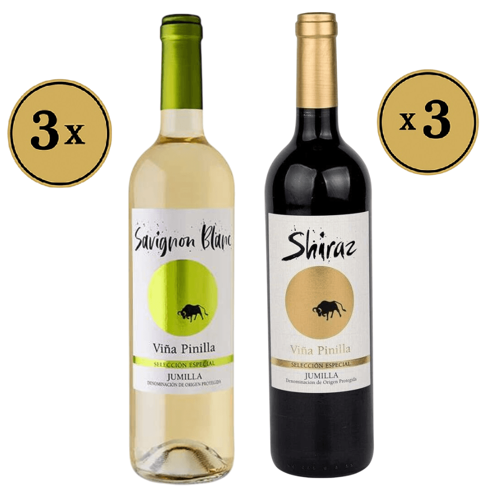 Pinilla Crveno vino Syrah, 0.75l, 3 komada i Pinilla Belo vino Sauvignon Blanc 0.75l, 3 komada