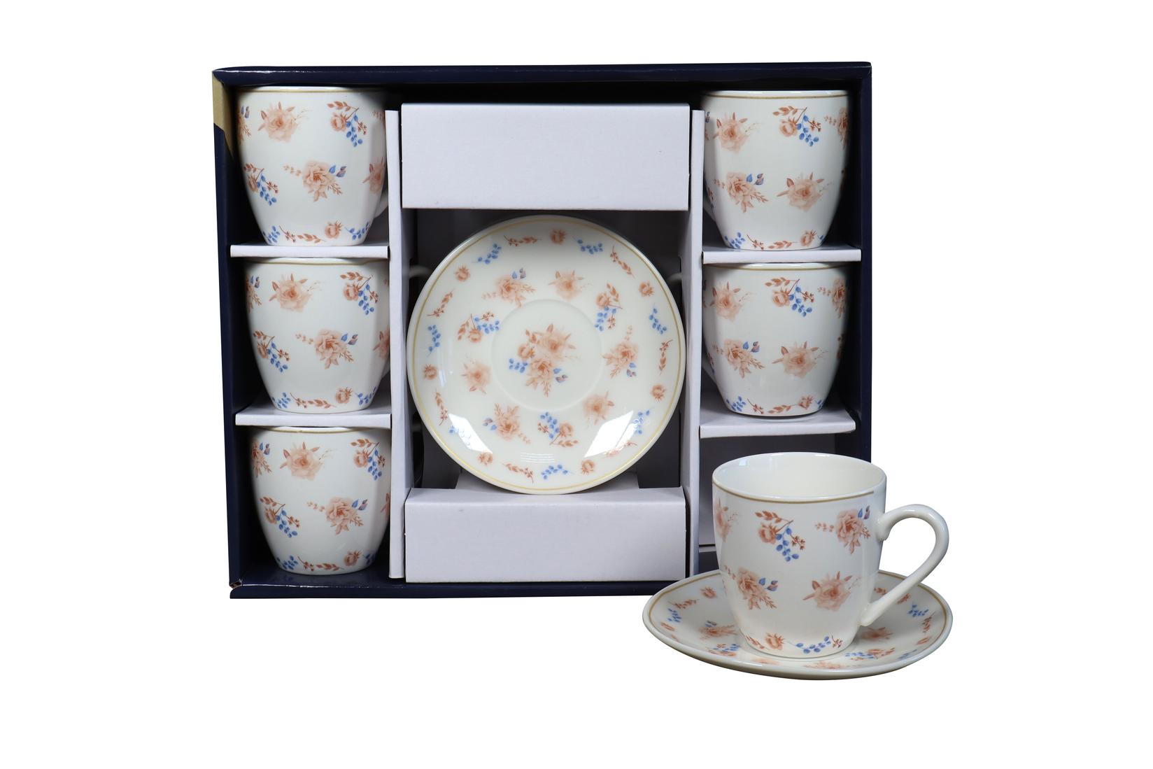 Sigma Set šolja za kafu, porcelan, 160ml 6/1 (Svet/Br) YK160-GHJ-8973