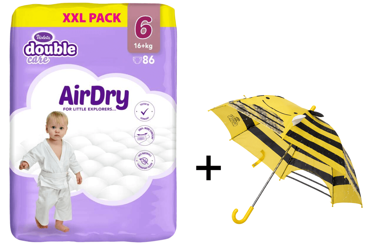 Violeta DC Pelene Air Dry 6, 16+kg, 86/1 + Kišobran pčelica