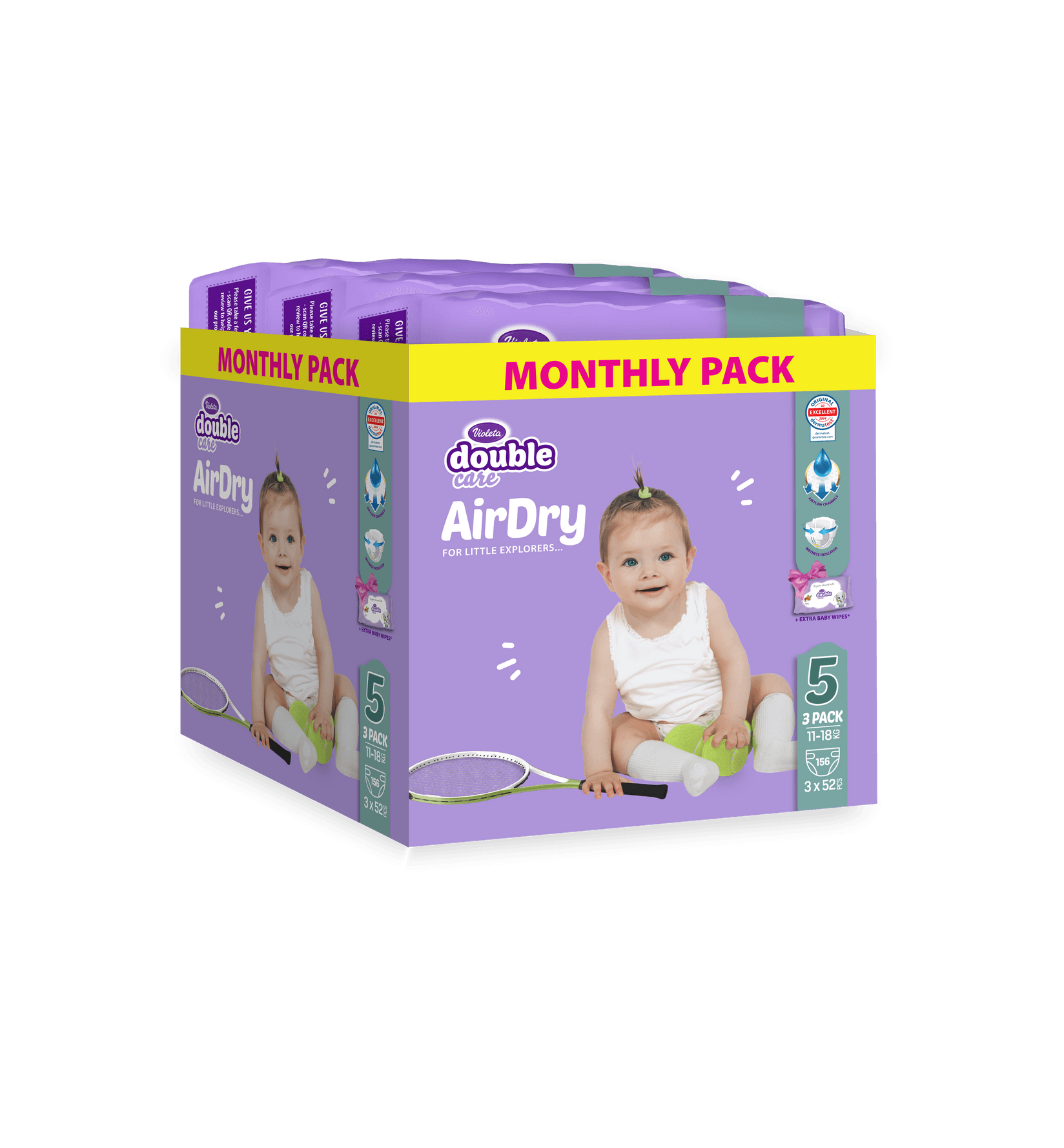 Violeta Pelene Air Dry Maxi 5 monthly, 156 komada