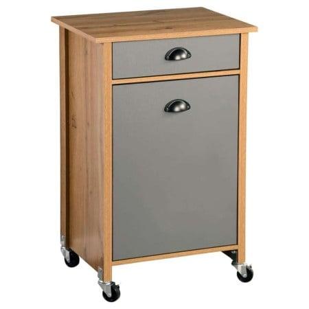 Kesper Višenamenski ormarić sa točkićima i 2 kante za otpatke KSP25528, Braon