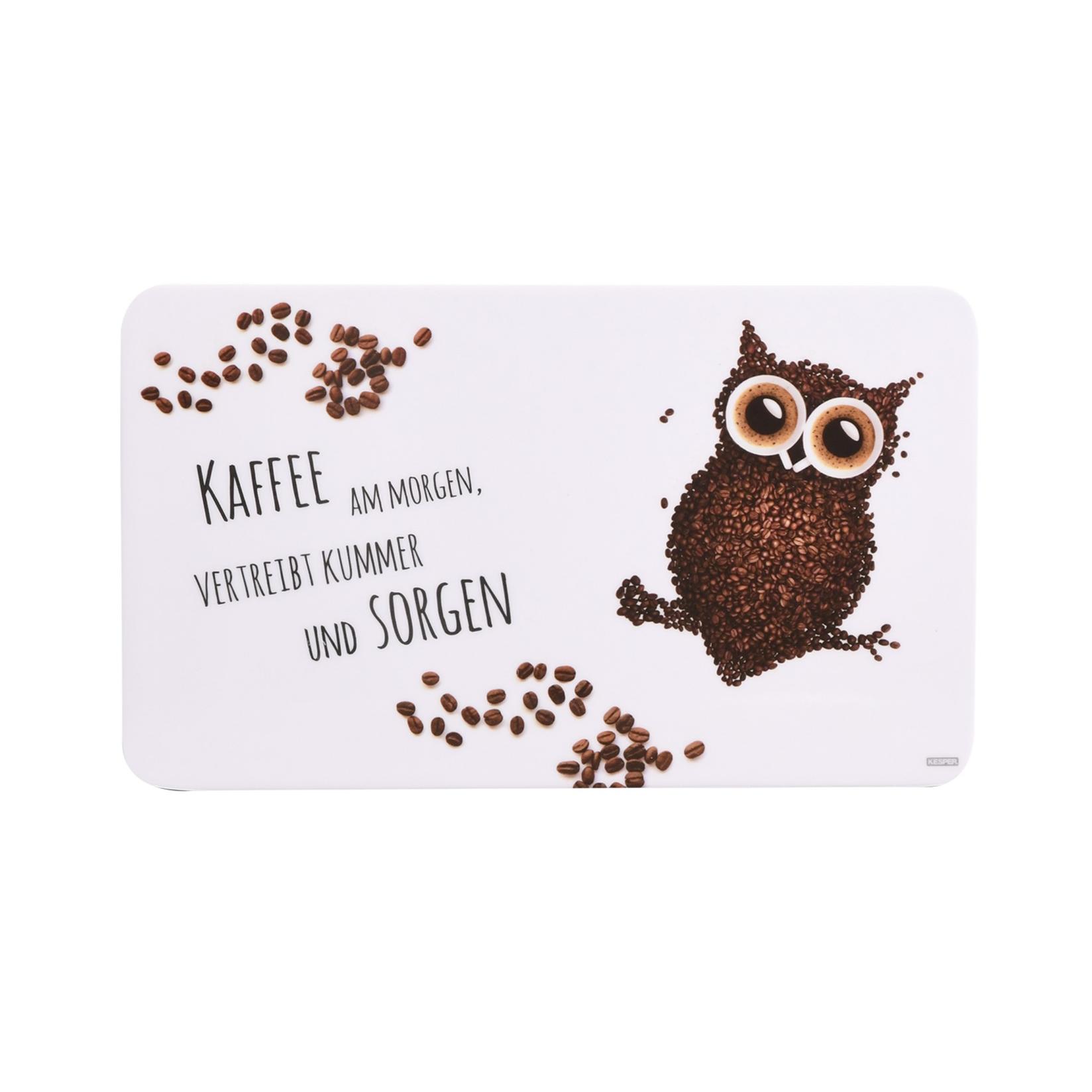 Kesper Dekorativni podmetač za doručak melamin 23,5x14cm coffee owl, Beli