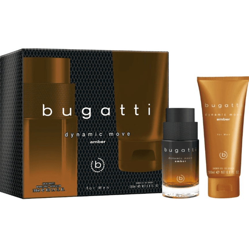 Bugatti  Muški parfemski set Dynamic Move Amber, EDT, 100 ml + Gel za tuširanje, 200 ml