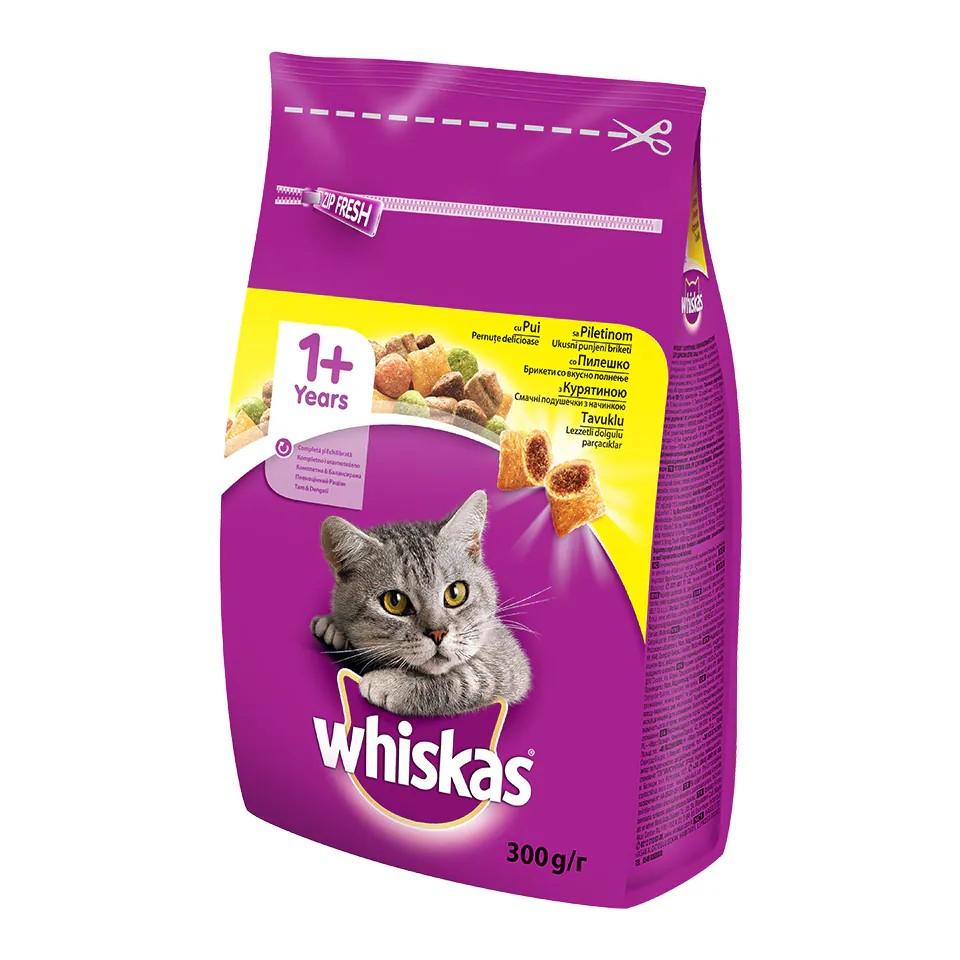 WHISKAS Suva hrana za odrasle mačke, piletina 300g