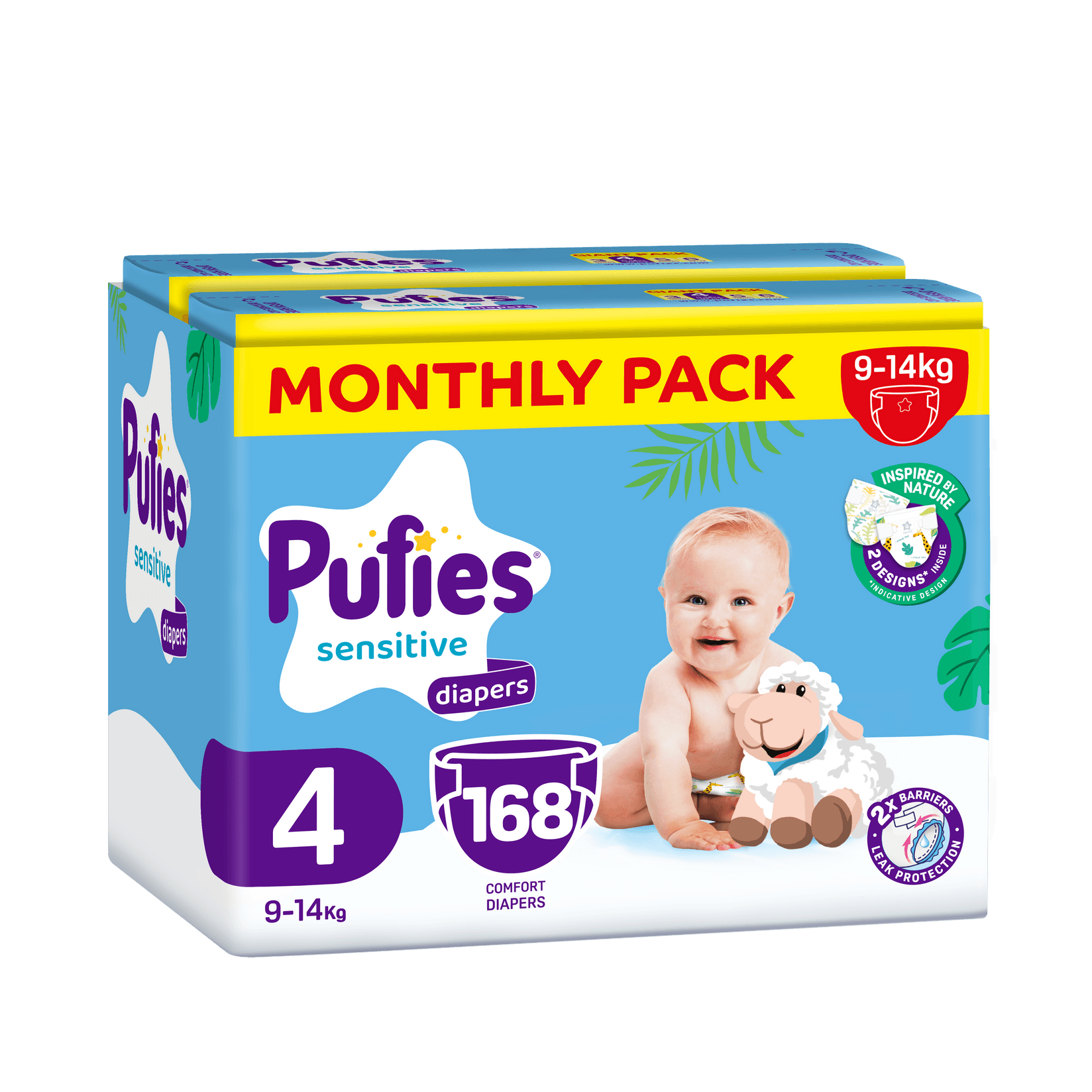 Pufies Monthly pelene 4, 9-14kg, 168 komada