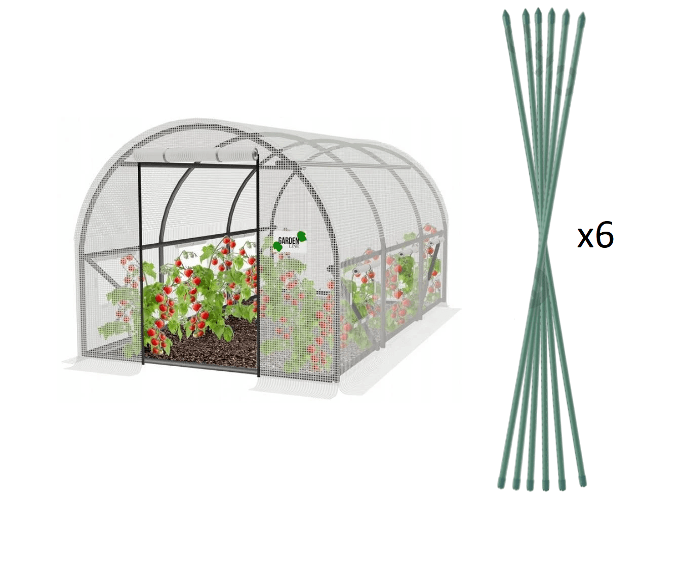 Baštenski plastenik 3 segmenta, Beli, 3x2x2m, 5569