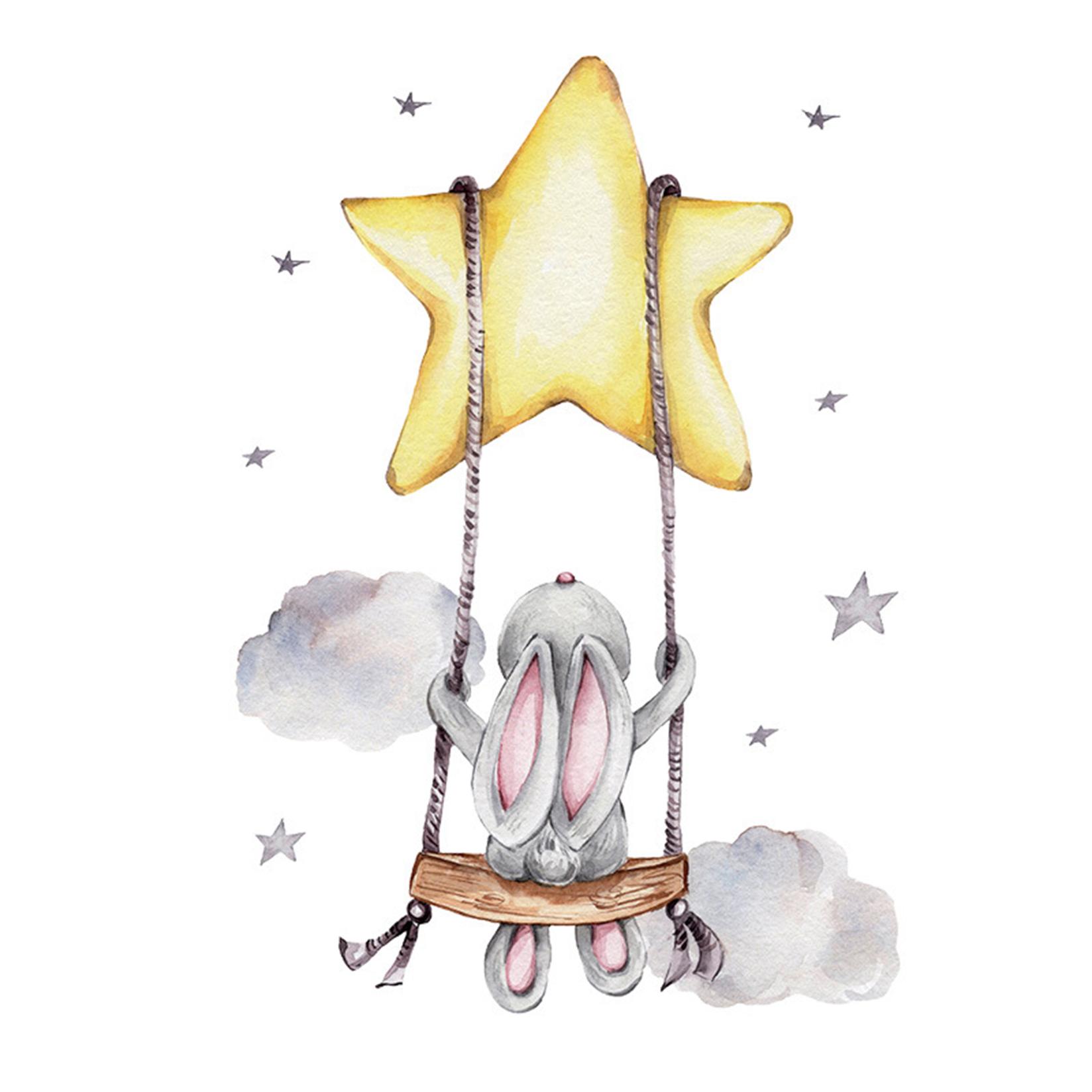 SIPO Nalepnice za zid za dečiju sobu, Zeka na ljuljašci