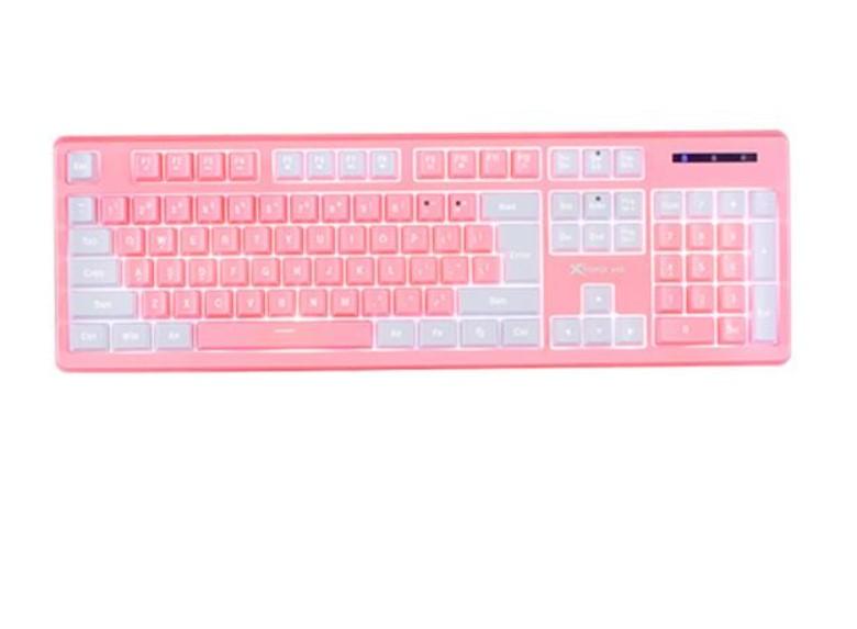 XTRIKEME Gaming tastatura sa RGB pozadinskim osvetljenjem XTRIKE KB706P roze
