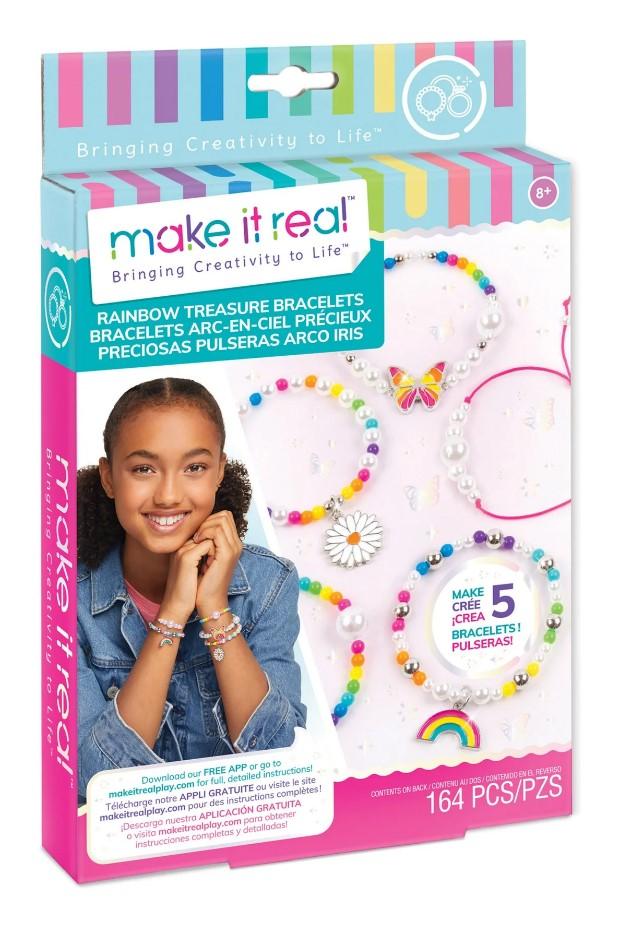 Selected image for MAKE IT REAL Kreativni set za pravljenje narukvica za devojčice Bringing Creativity to Life Rainbow Treasure