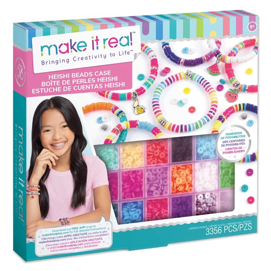MAKE IT REAL Kreativni set za pravljenje narukvica za devojčice Bringing Creativity to Life Heishi Beads Case