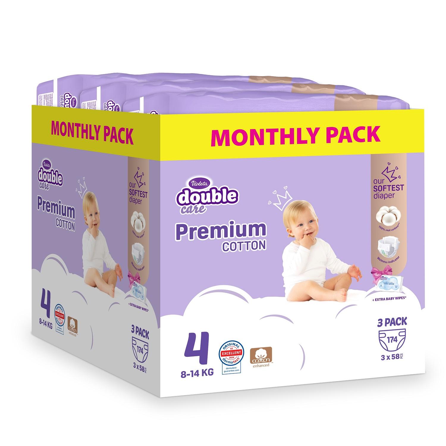 Violeta DC Pelene Premium Cotton 4, Monthly, 8-14 kg, 174/1