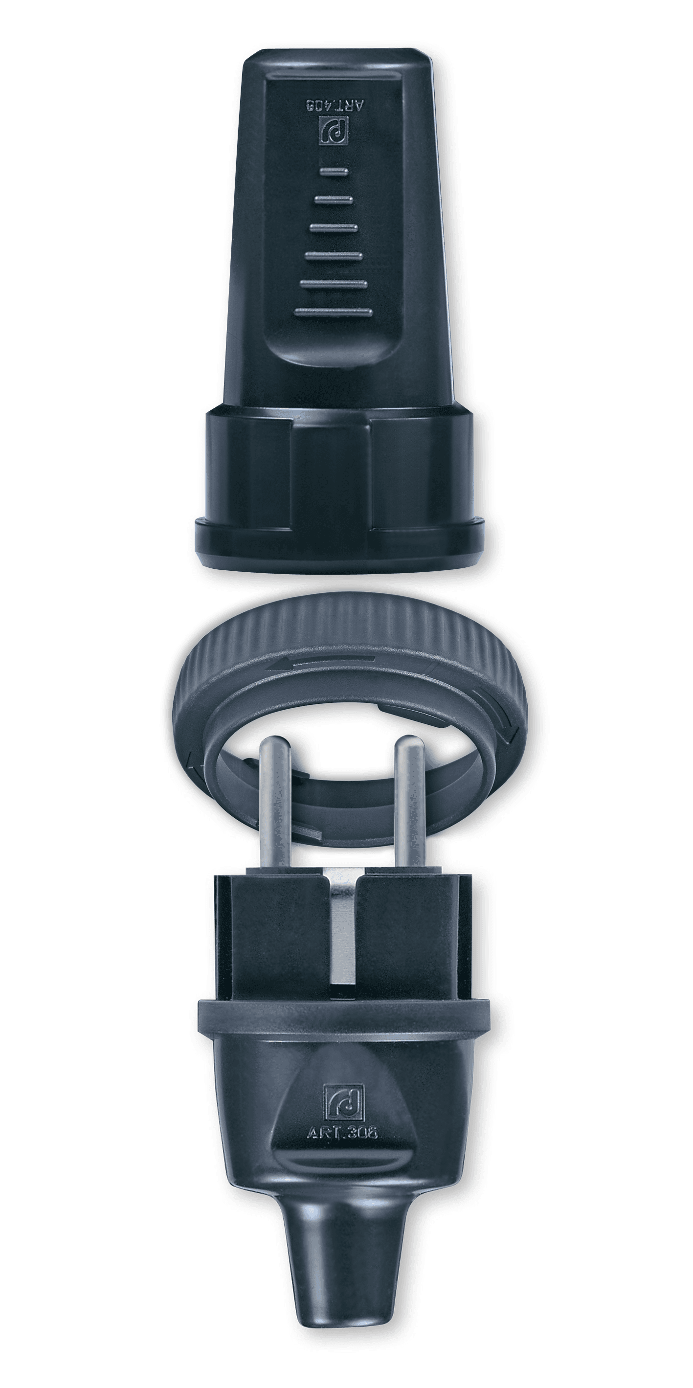 Selected image for ALING-CONEL Set pribora za produžni kabal - utikač 306 crni / crni prsten