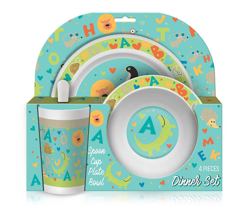 S-Cool Set za hranjenje beba Letters SC1599, Tirkizni