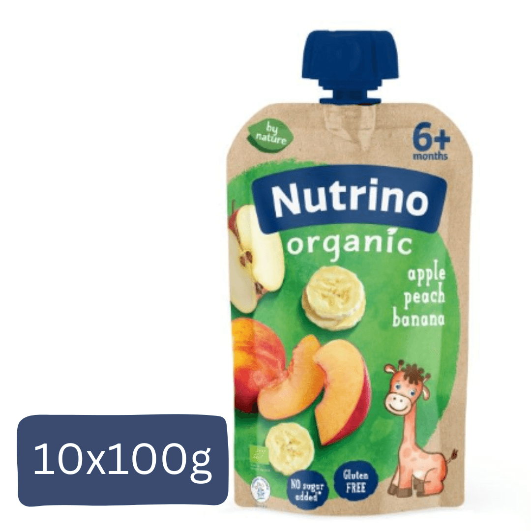 Nutrino Organic Pauč, Jabuka, breskva i banana, 100g, 10 komada