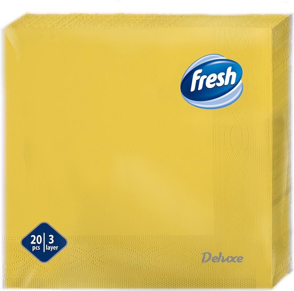 FRESH Salvete troslojne, 33x33, 20 komada, Žute