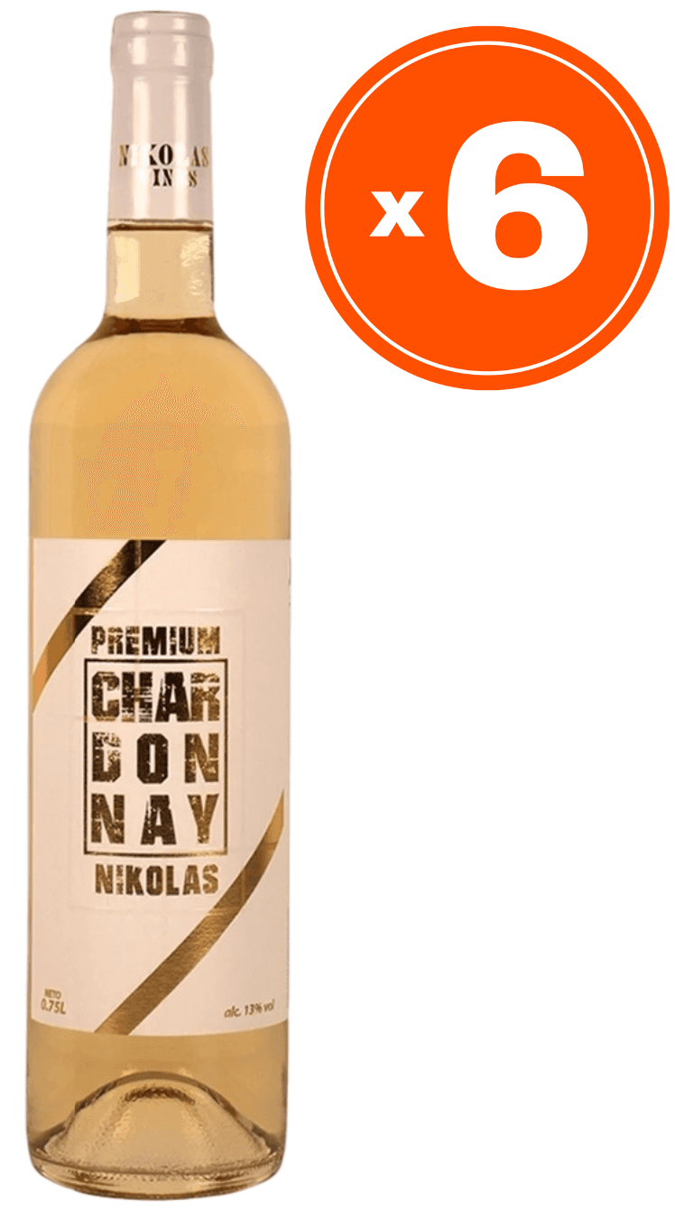 Nikolas Wines Chardonnay Premium Belo vino, 0.75l, 6 komada