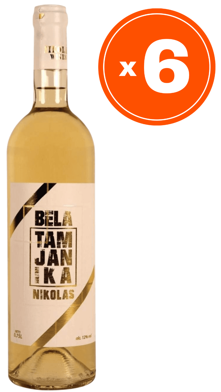 Nikolas Wines Tamjanika Belo vino, 0.75l, 6 komada