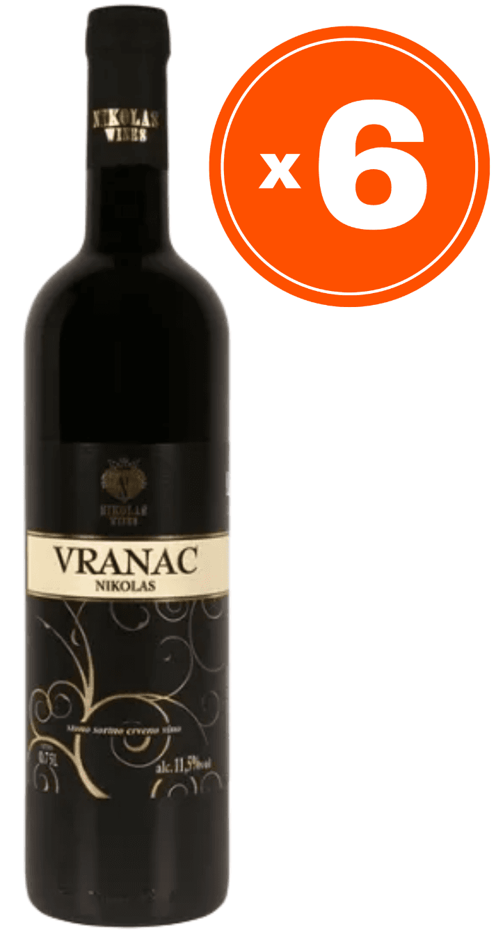 Nikolas Wines Vranac Crveno vino, 1l, 6 komada