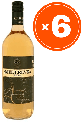 Nikolas Wines Smederevka Belo vino 1l, 6 komada